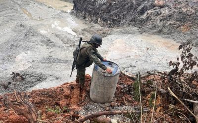 Fuerzas Armadas en apoyo a la Policía Nacional y al ARCERNNR realizaron operación en contra de la minería ilegal en las provincias de Orellana y Napo